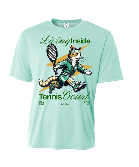Living Inside Tennis Court Performance T-Shirt
